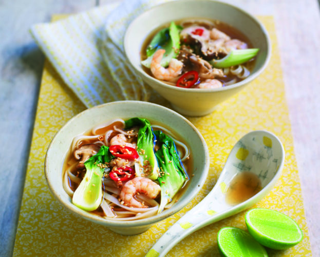 Hot and sour prawn noodle soup