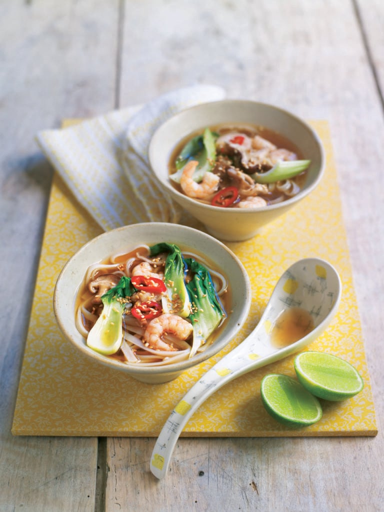 Hot and sour prawn noodle soup