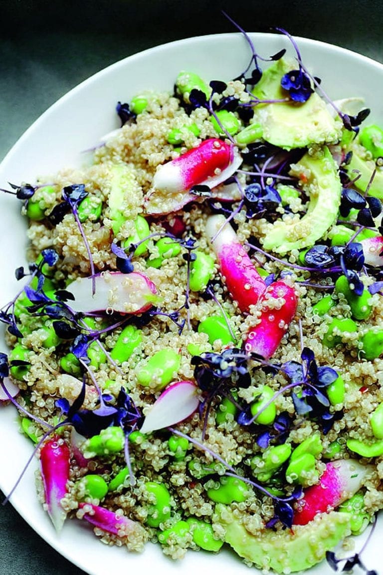 Avocado, quinoa and broad bean salad