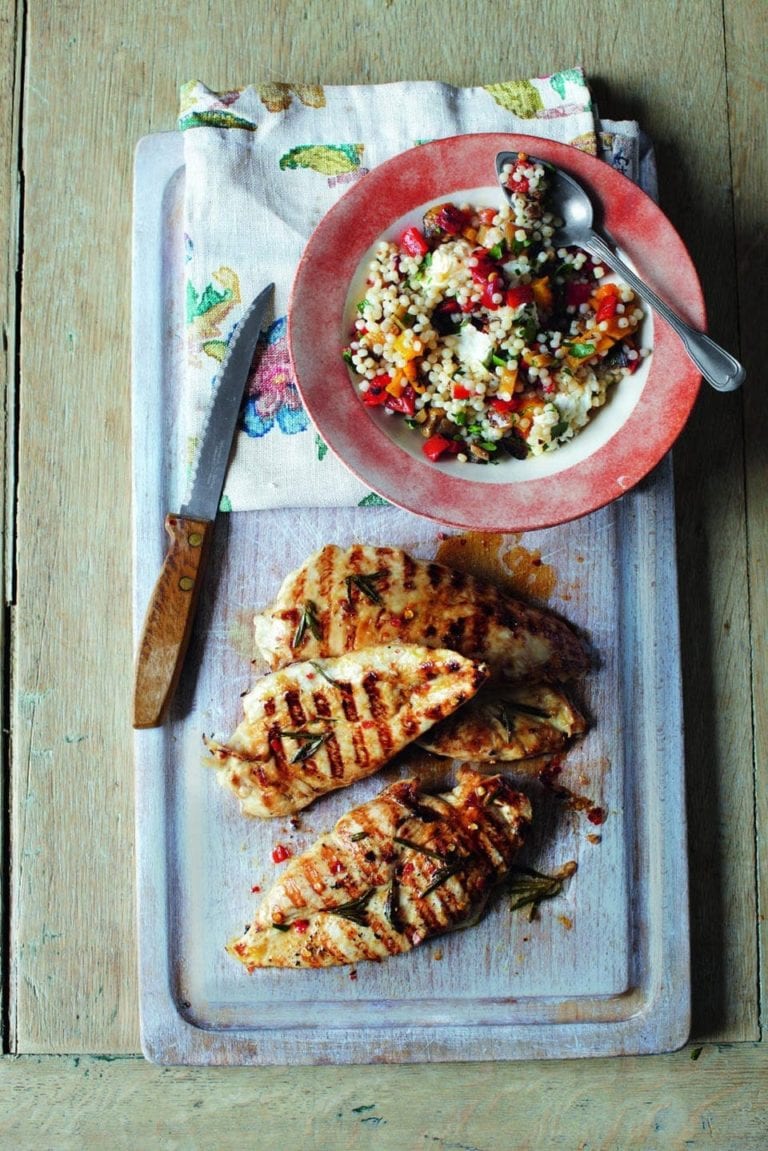 Chargrilled lemon chicken with couscous