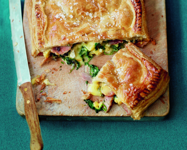 Cheat’s tomato, ham and cheese turnover