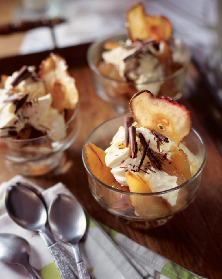 Boozy pear trifles