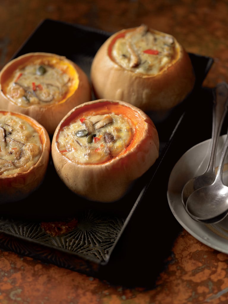 Squash with coconut cream and mushrooms