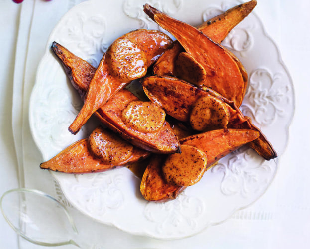 Baked sweet potatoes with spiced butter