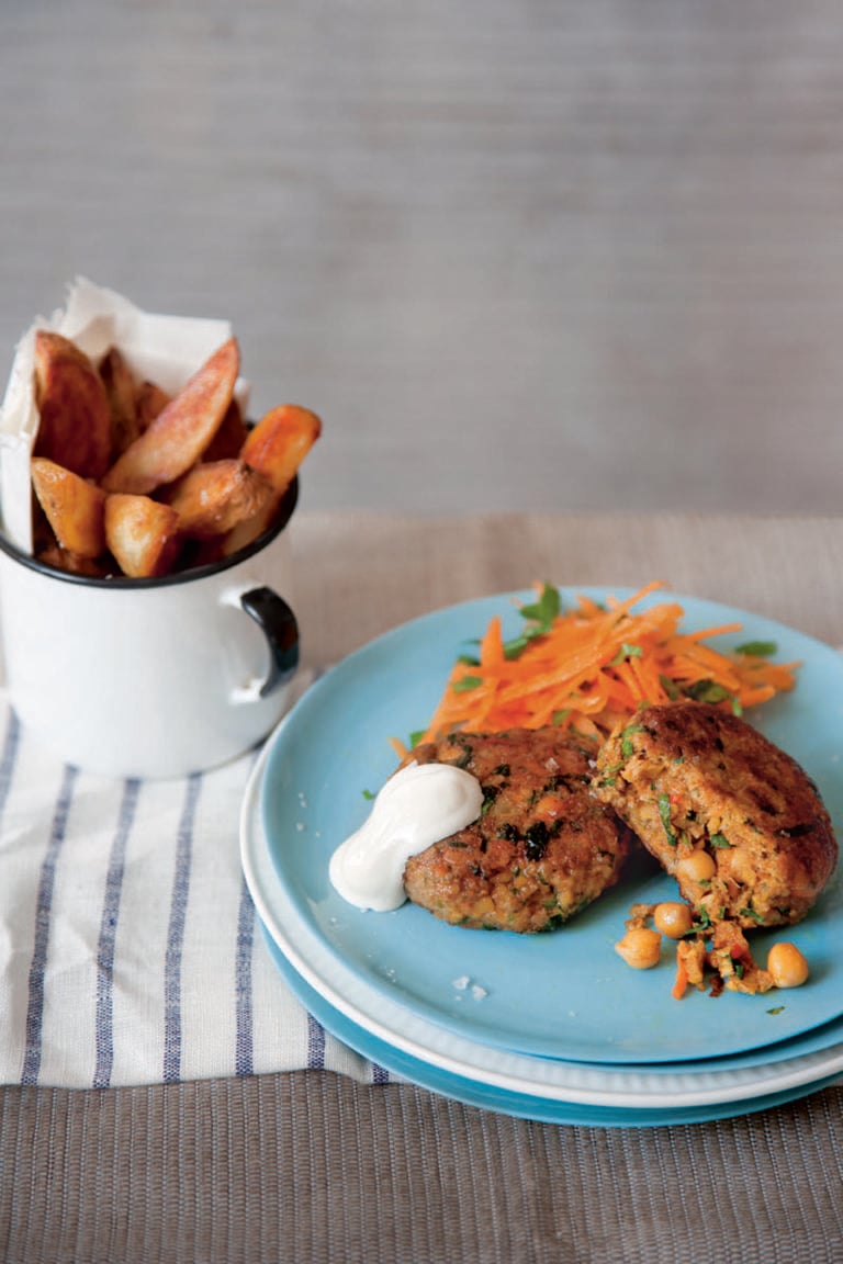 Moroccan lamb, chickpea and carrot burgers recipe