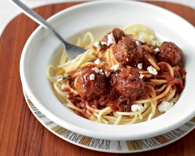 Lamb meatballs with spaghetti