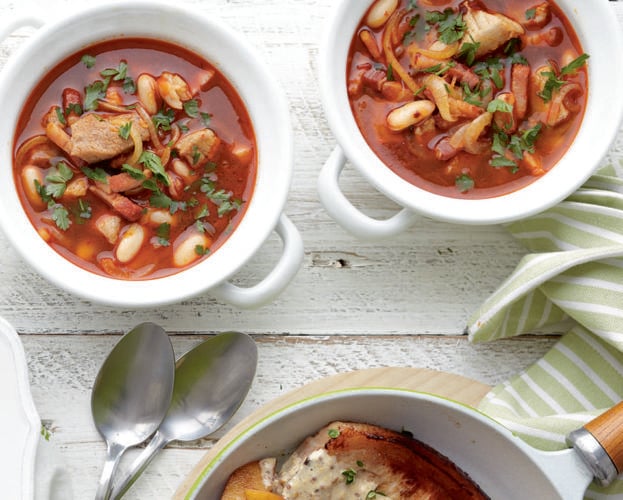 Mixed bean and bacon stew