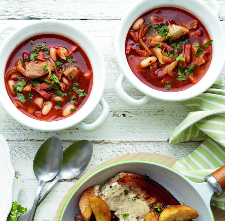 Pork, bean and bacon stew