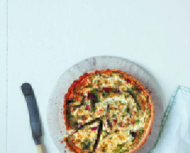 Bacon, leek and cheddar tart