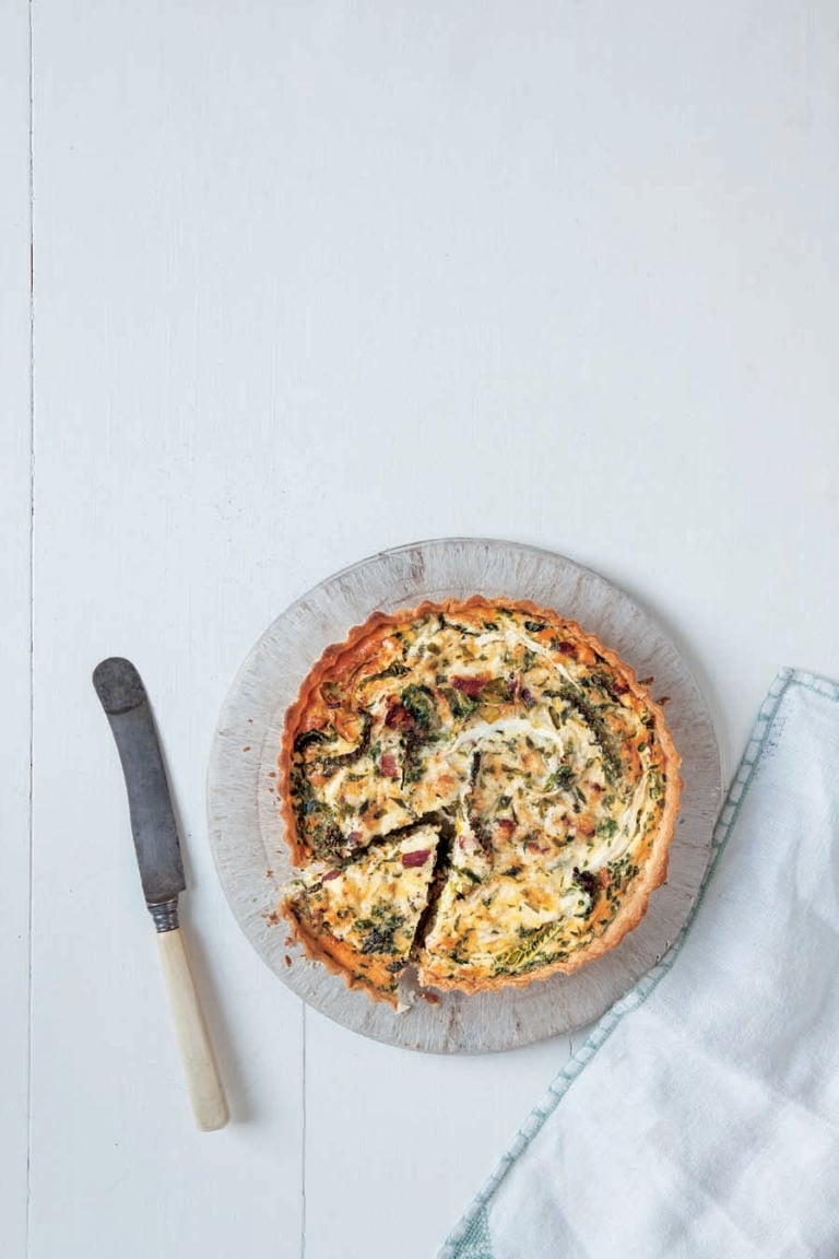 Bacon, leek and cheddar tart