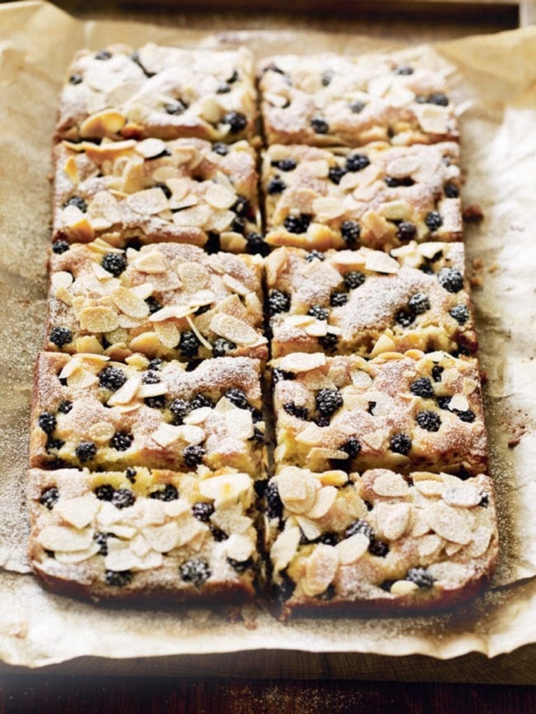 Blackberry, lemon and almond bars