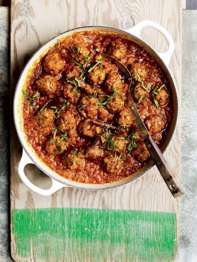 Lamb and mint meatball tagine with chermoula