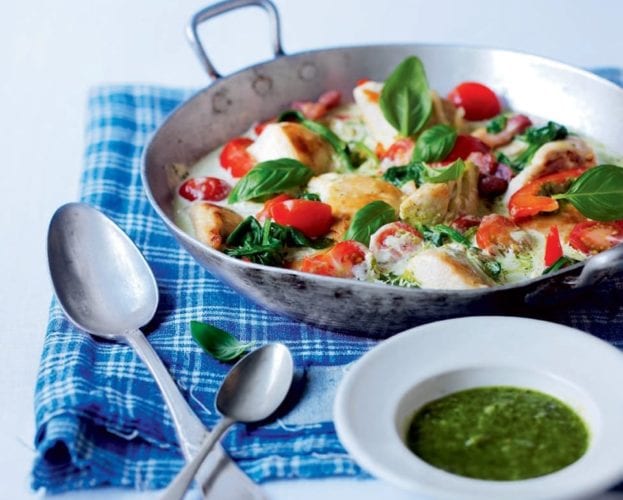 Pesto pan chicken