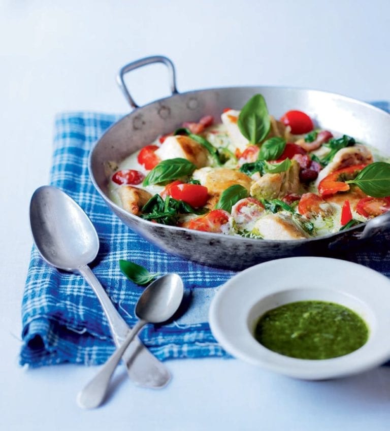 Pesto pan chicken