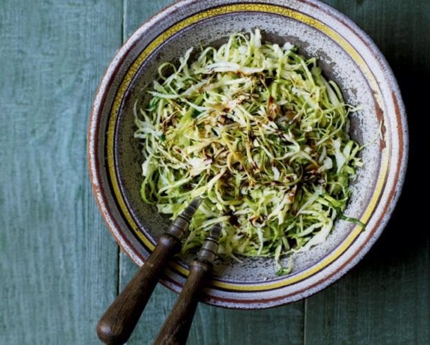 Green cabbage and Parmesan coleslaw