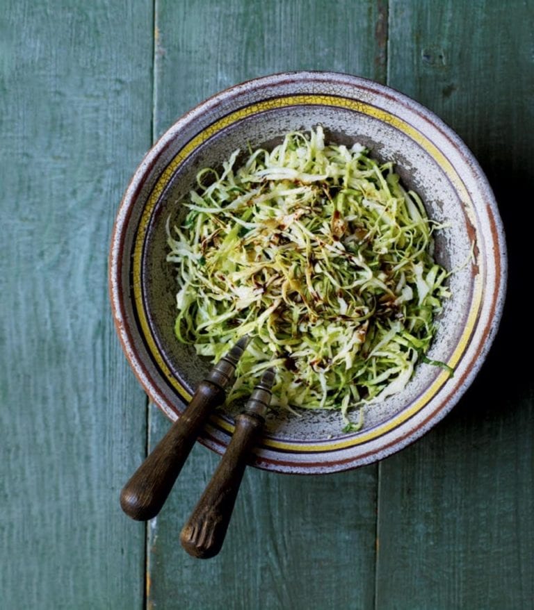 Green cabbage and Parmesan coleslaw