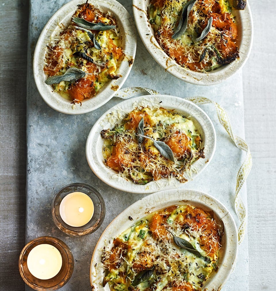 Baked butternut squash, ricotta and spinach recipe | delicious. magazine
