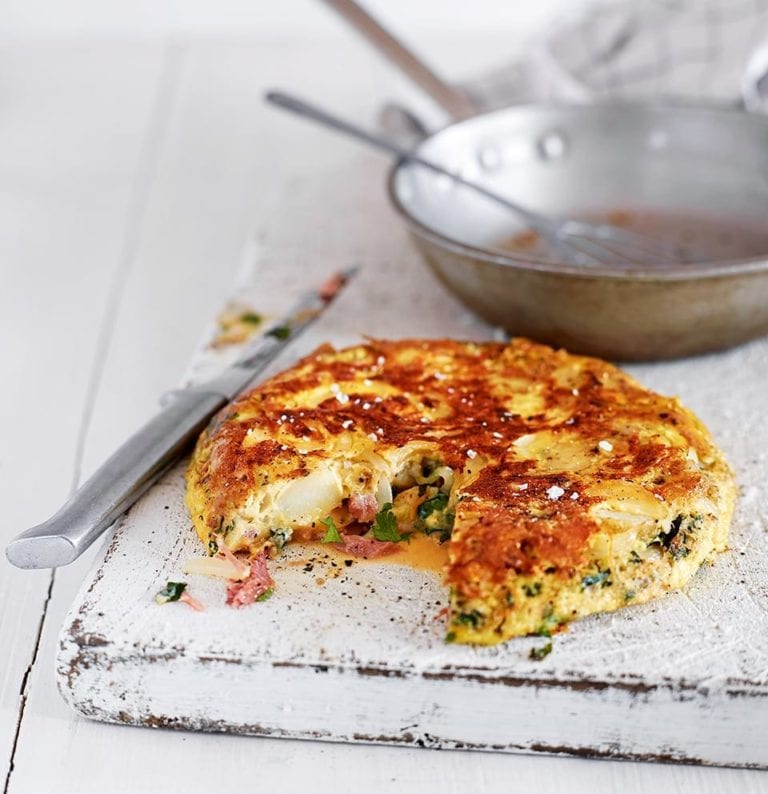 Herby potato and ham hock tortilla