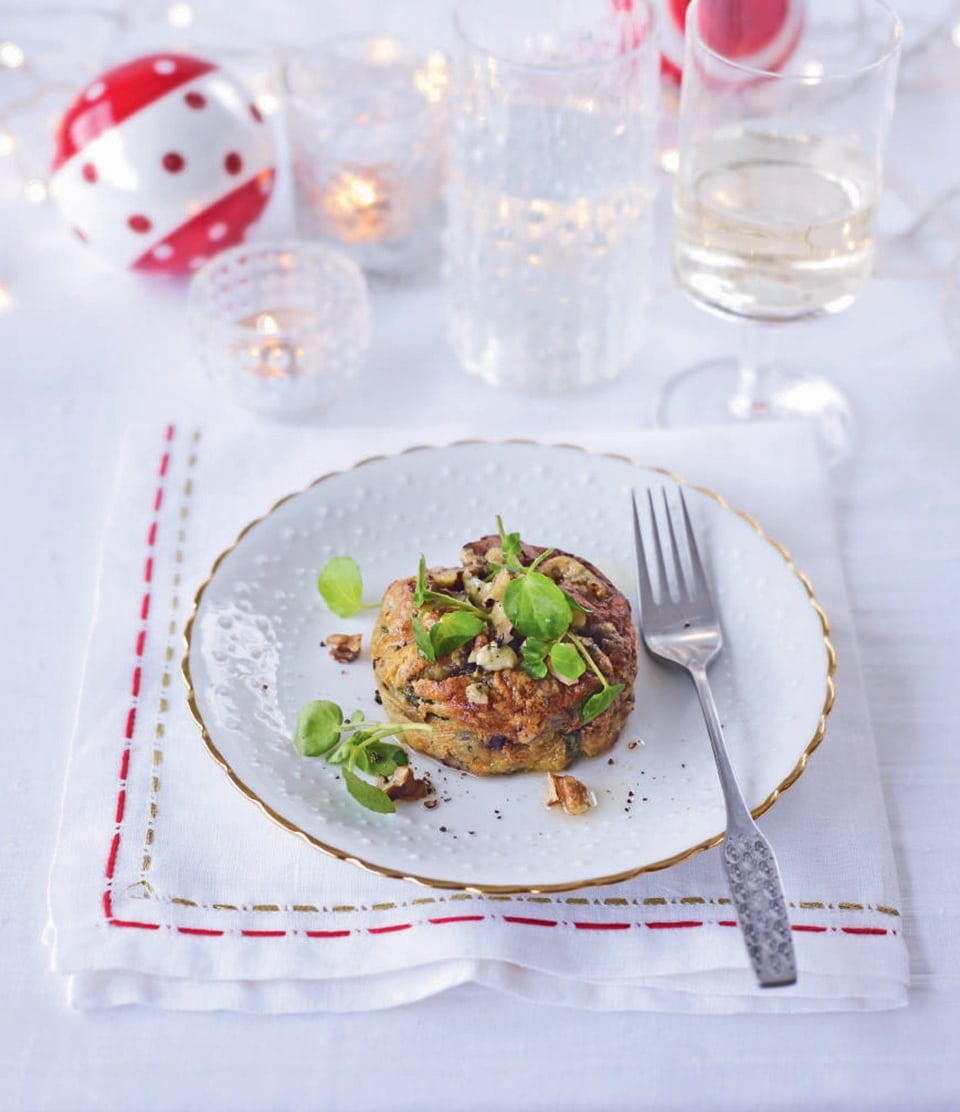 Twice-baked stilton, watercress and walnut soufflés recipe | delicious. magazine
