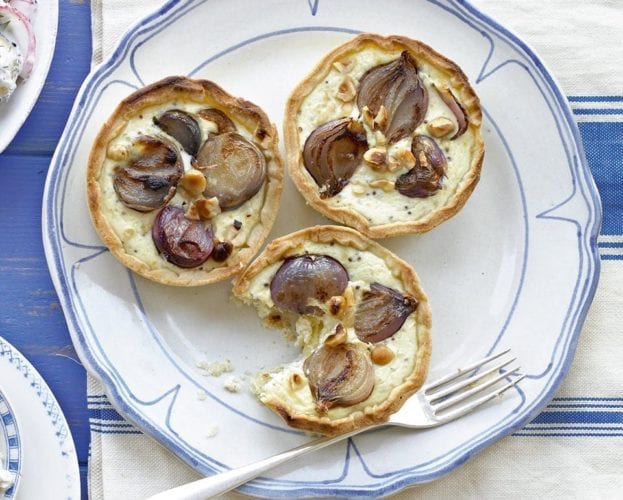 Bacon and shallot tarts