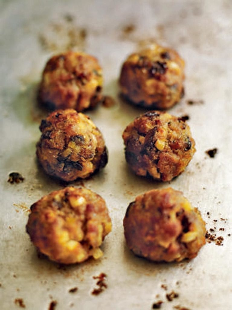 Sausage and bacon stuffing balls