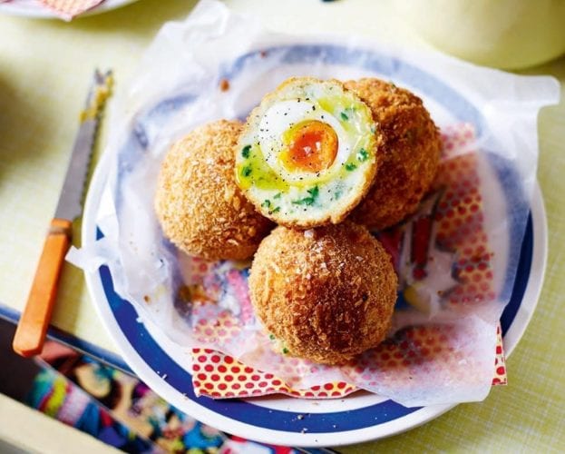 Truffle and parmesan potato scotch eggs