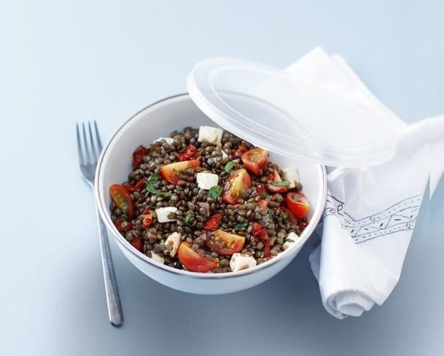 Puy lentils with feta salad