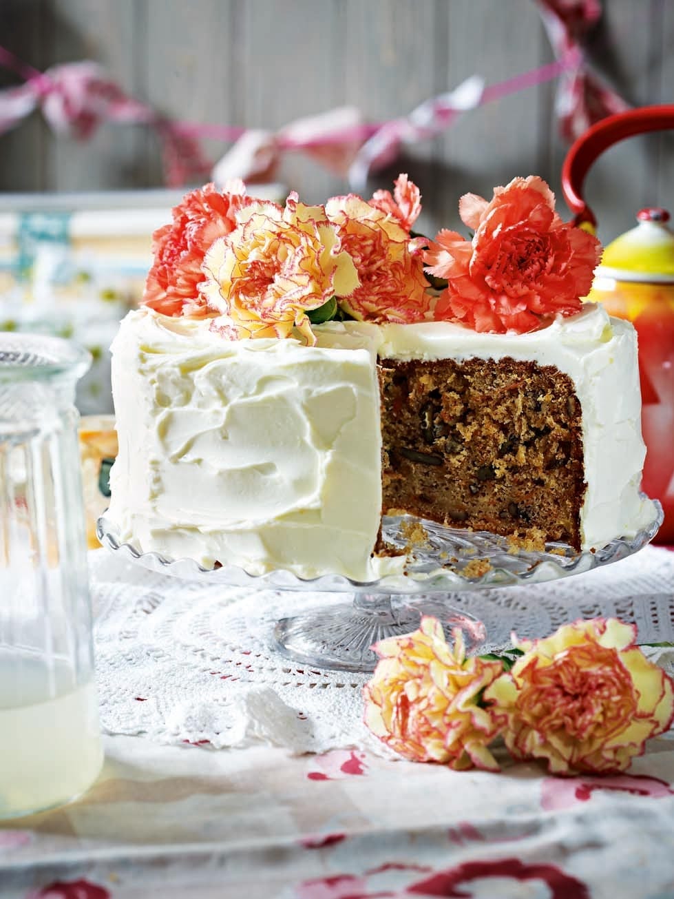 Carrot and parsnip cake with rose frosting recipe delicious. magazine