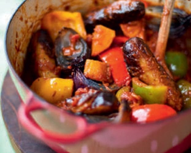 Sausage stew with peppers