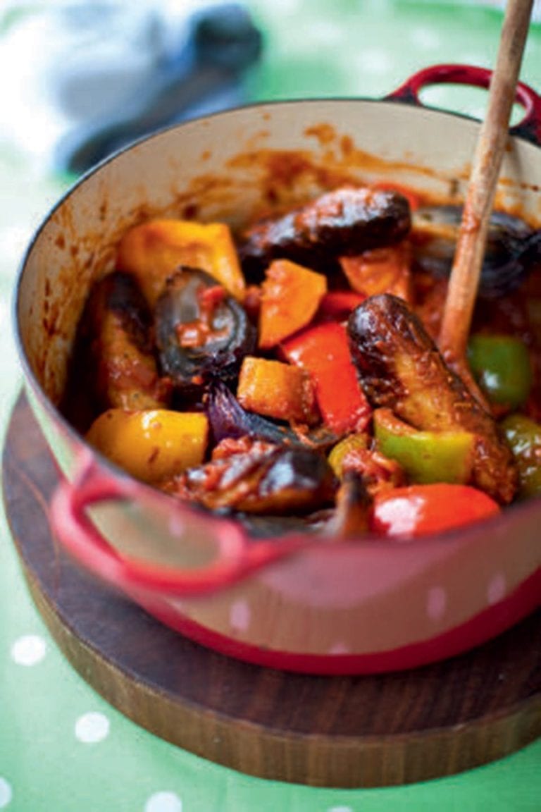 Sausage stew with peppers