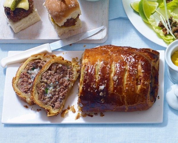 beef and chestnut sausage roll