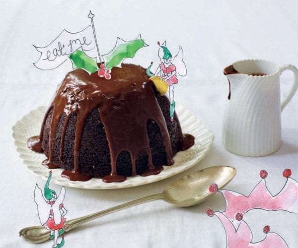 Christmas hot chocolate pudding