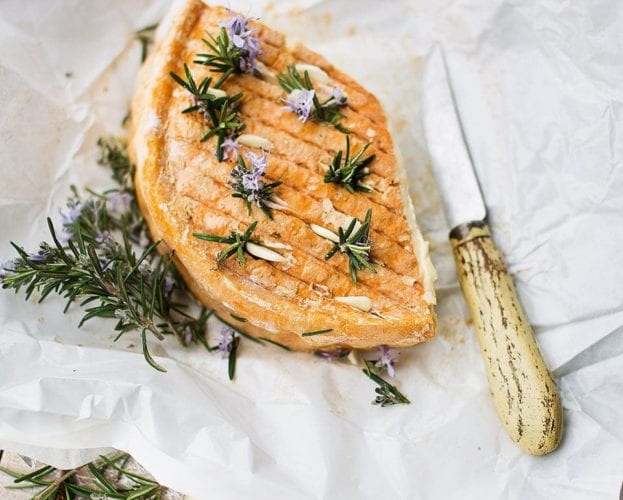 Fire and whiskey baked cheese