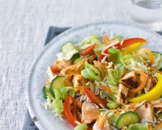 Salmon stir fry