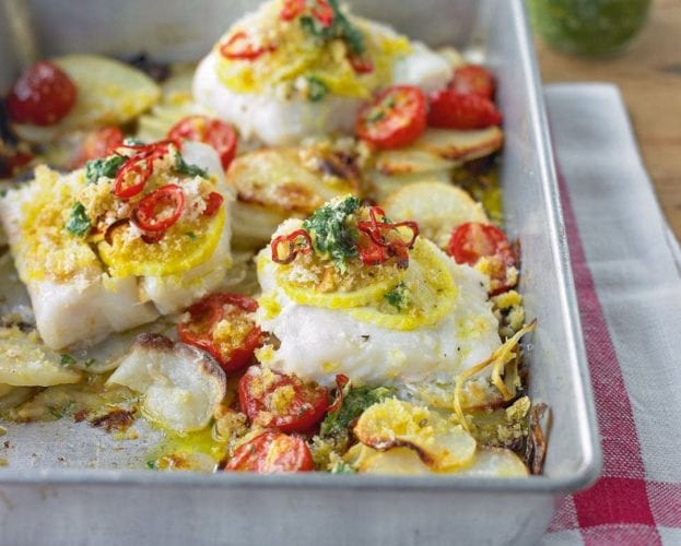 One-pan roast herby fish