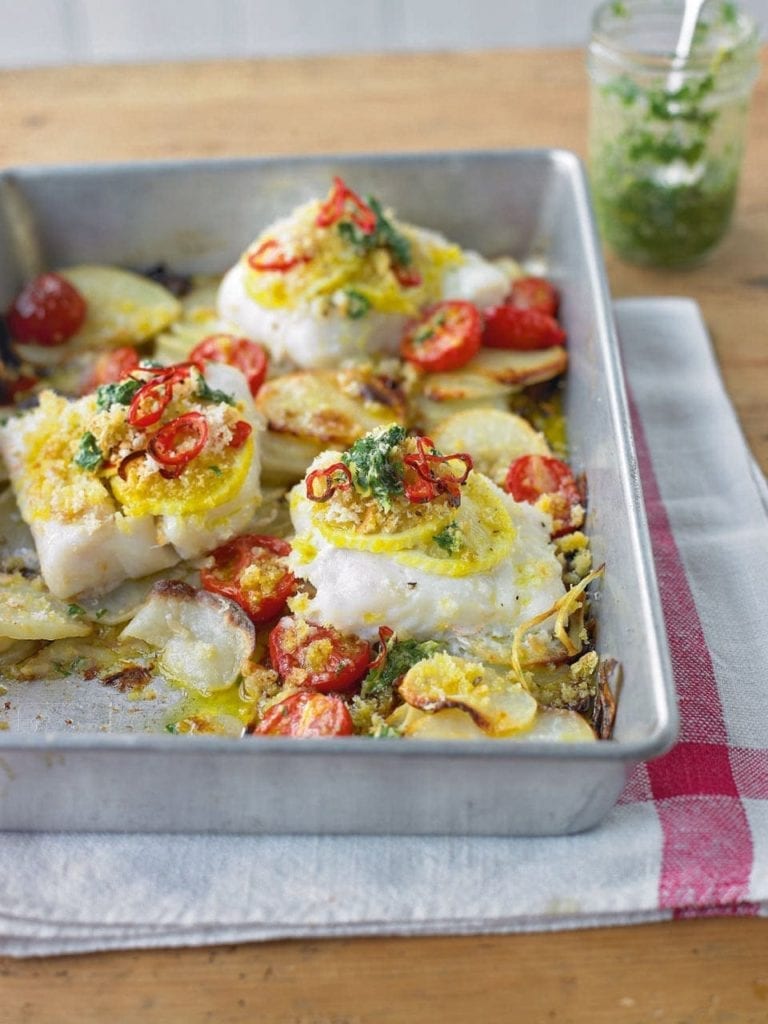 One-pan roast herby fish