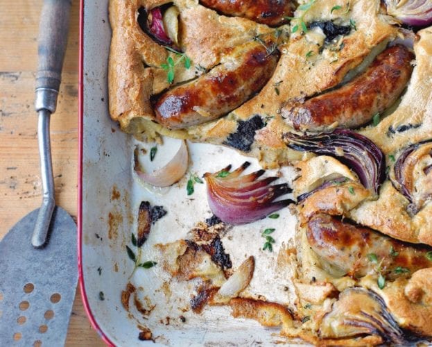 Sausage and Guinness toad in the hole