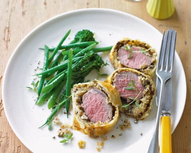 Lamb Wellingtons with quinoa and herb stuffing