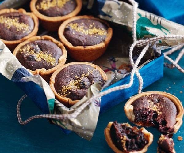 Brownie mince pies by Paul A Young in a tin