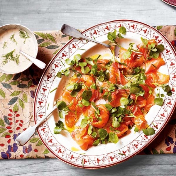 Citrus and fennel cured salmon with horseradish