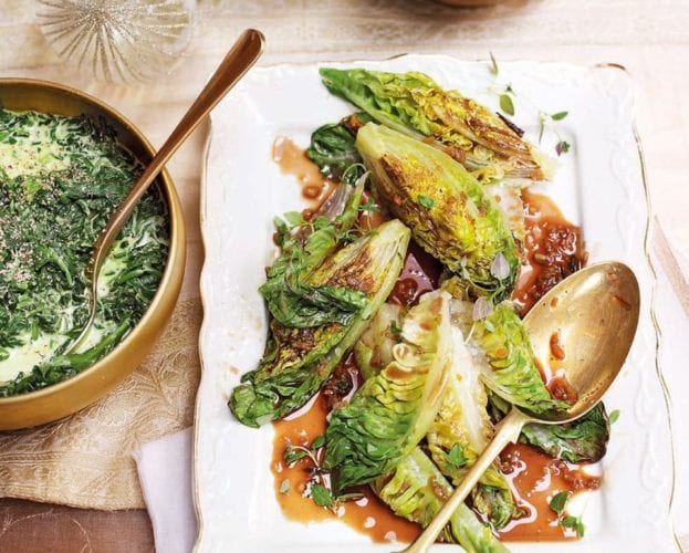 Braised little gem lettuces
