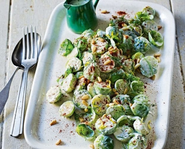 Middle Eastern-style brussels sprout salad