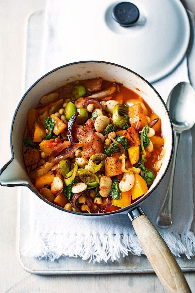 Spicy butterbean, chickpea and butternut squash stew