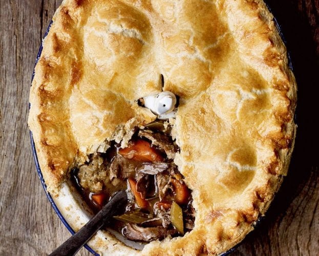 Pheasant pie with stuffing balls