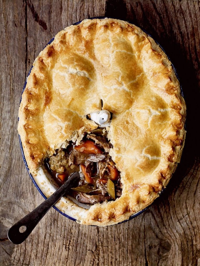 Pheasant pie with stuffing balls