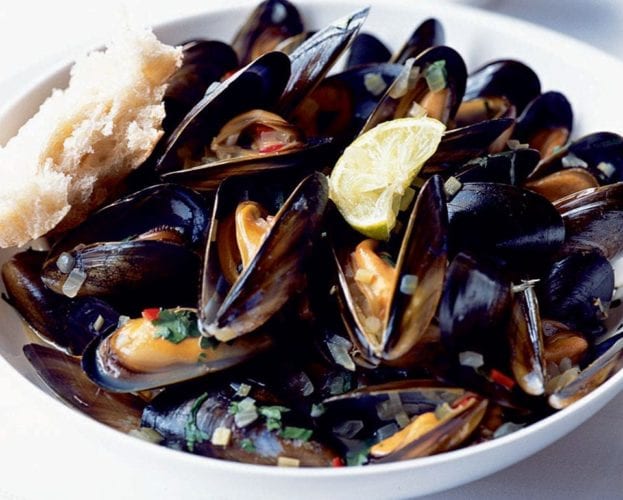 Mussels with sambal butter and fresh herbs