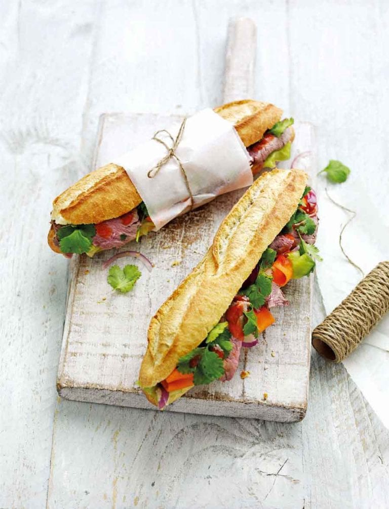 Beef banh mi with pickled veg