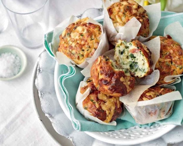 Spinach, bacon and cheddar muffins
