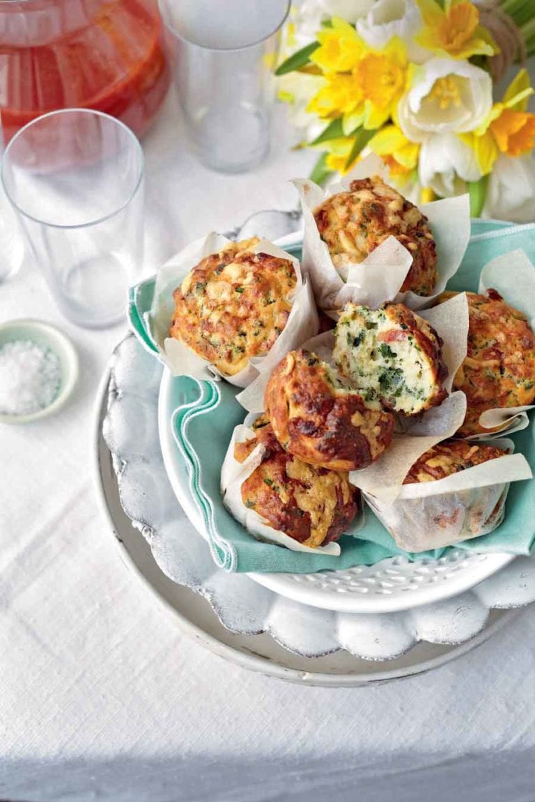 Spinach, bacon and cheddar muffins recipe | delicious. magazine