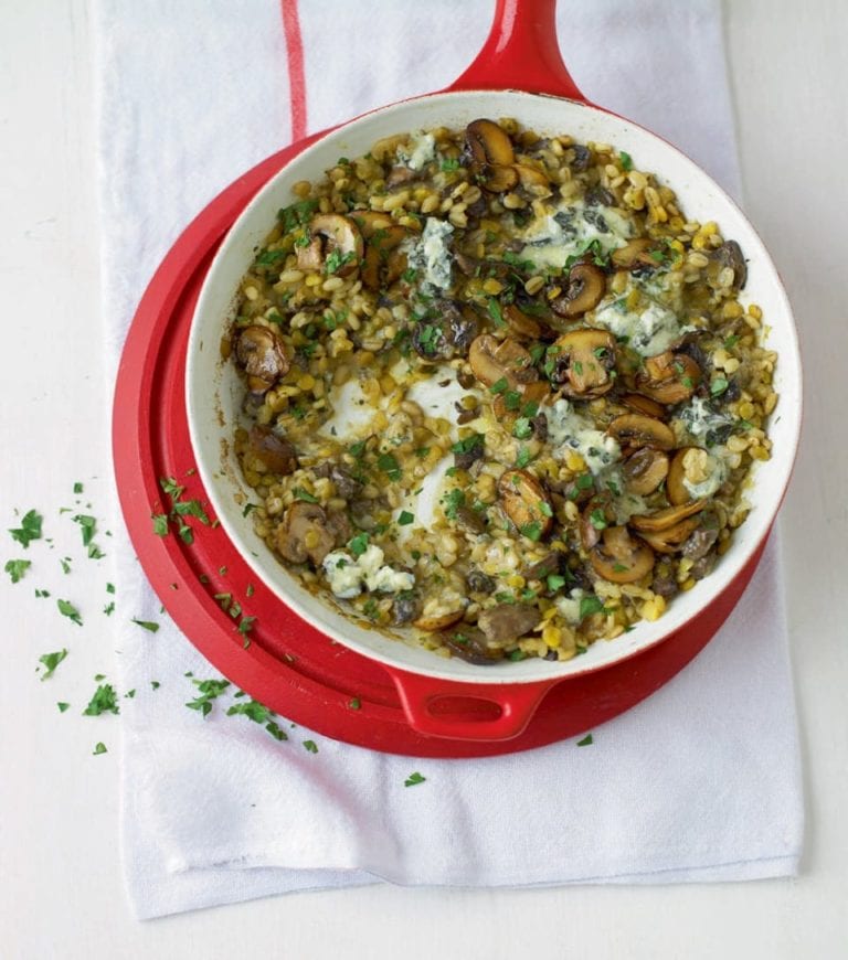 Mushroom barley risotto